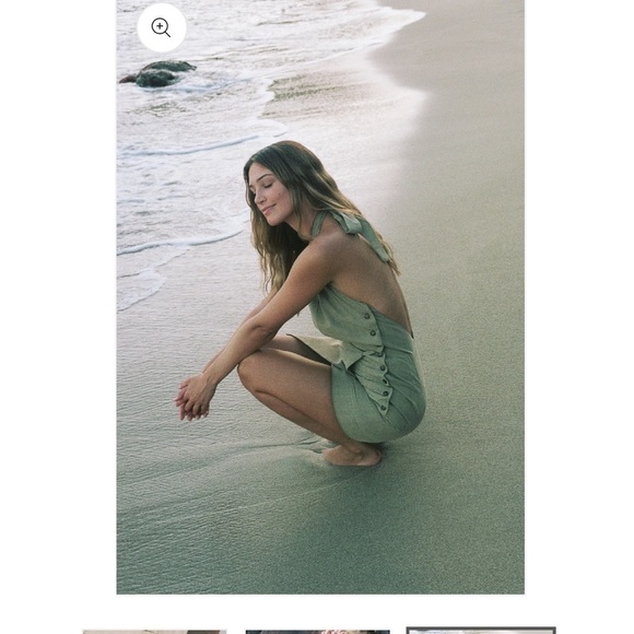 NWOT Wueste Kaili Linen Mini Dress Pinstripe - Picture 7 of 7